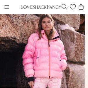 LoveShackFancy x Bogner Rose Pink Puffer Jacket Size 10